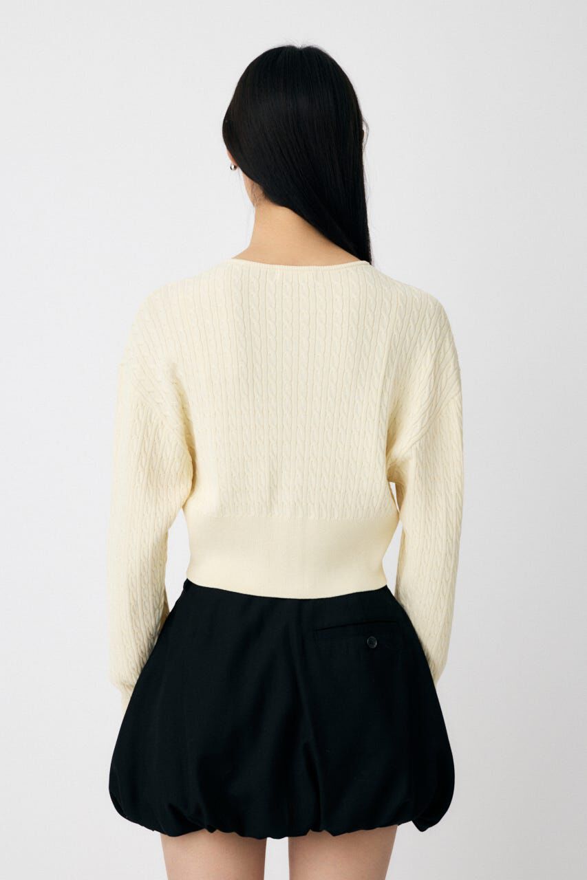 MOUSSY「LOGO CABLE カーディガン」|カーディガン|