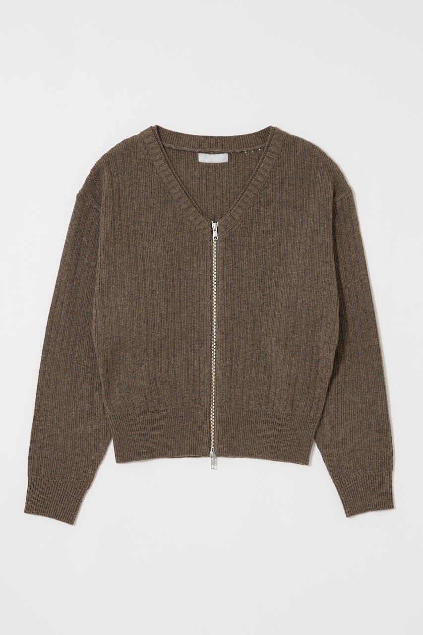 MOUSSY「ZIP UP KNIT カーディガン」|カーディガン|