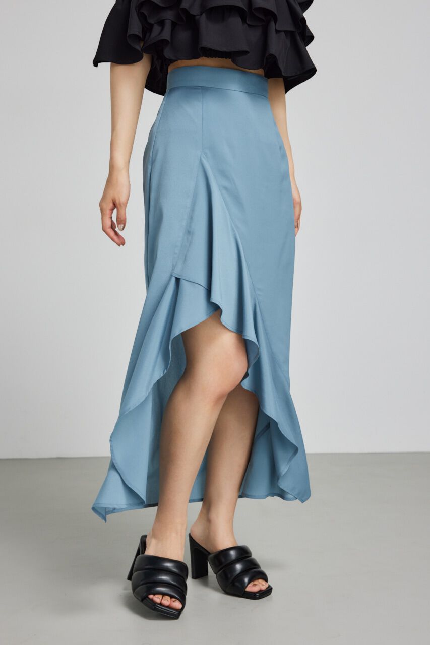 rienda「ラッフルフリルスリットジャストウエストスコショートパンツ」|スカート|