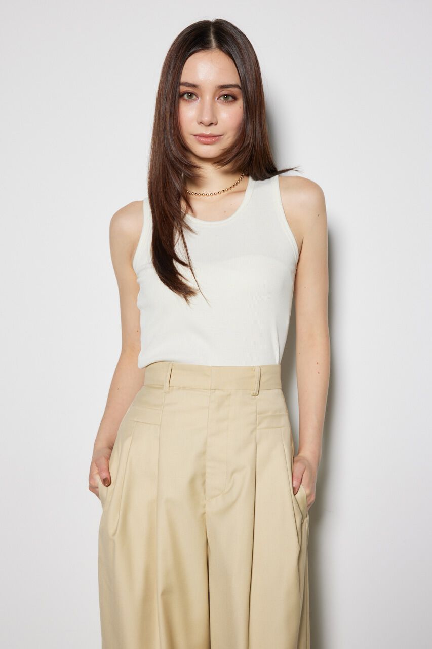 rienda「アメスリタンクカットトップス」|タンクトップ|WHT