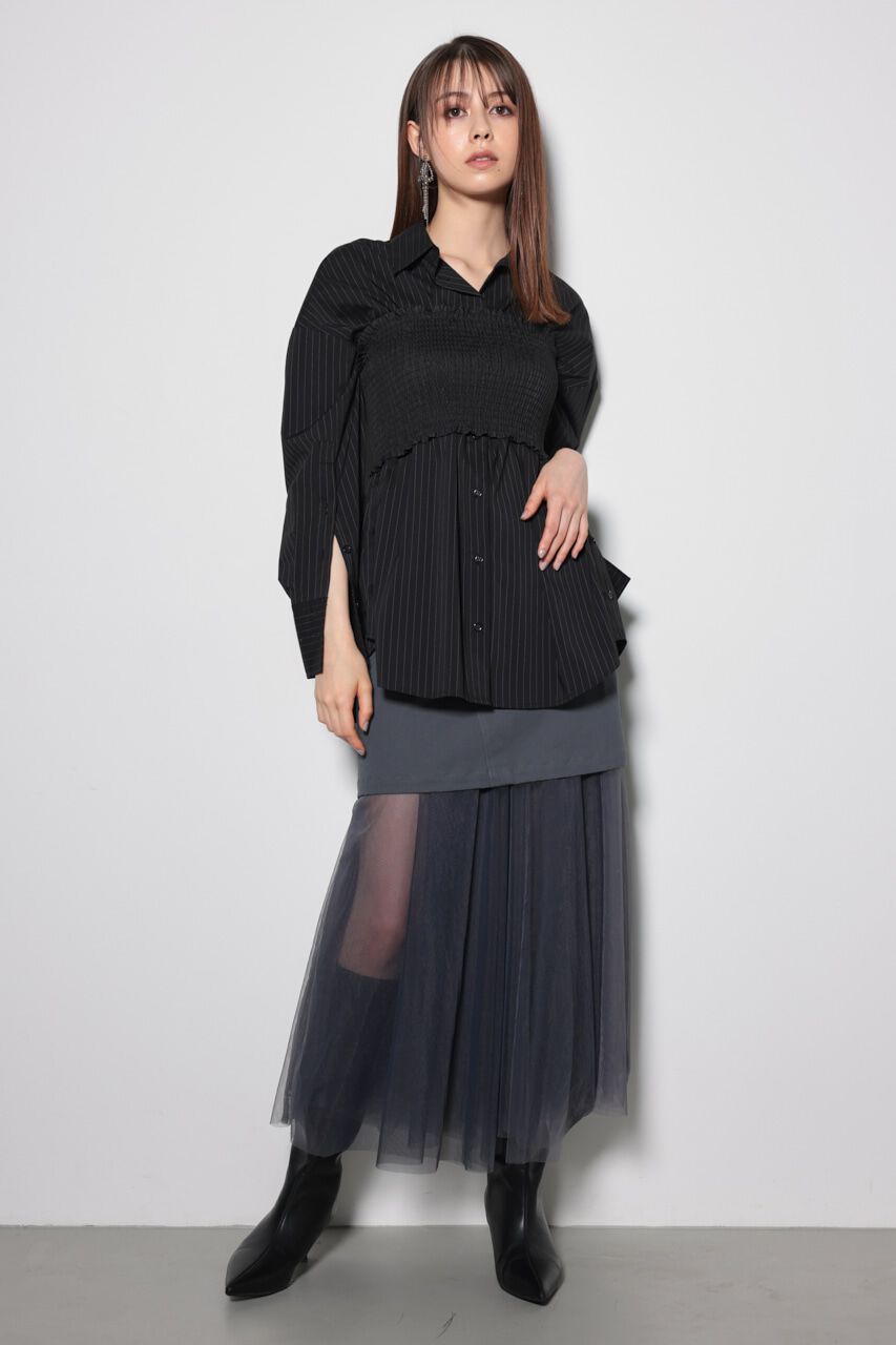 rienda「シャーリングベアセットシャツ」|シャツ・ブラウス|