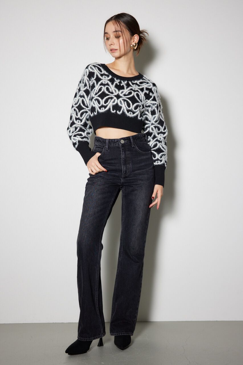 rienda「ShapelyMakeジャストウエストデニムパンツ」|デニム|