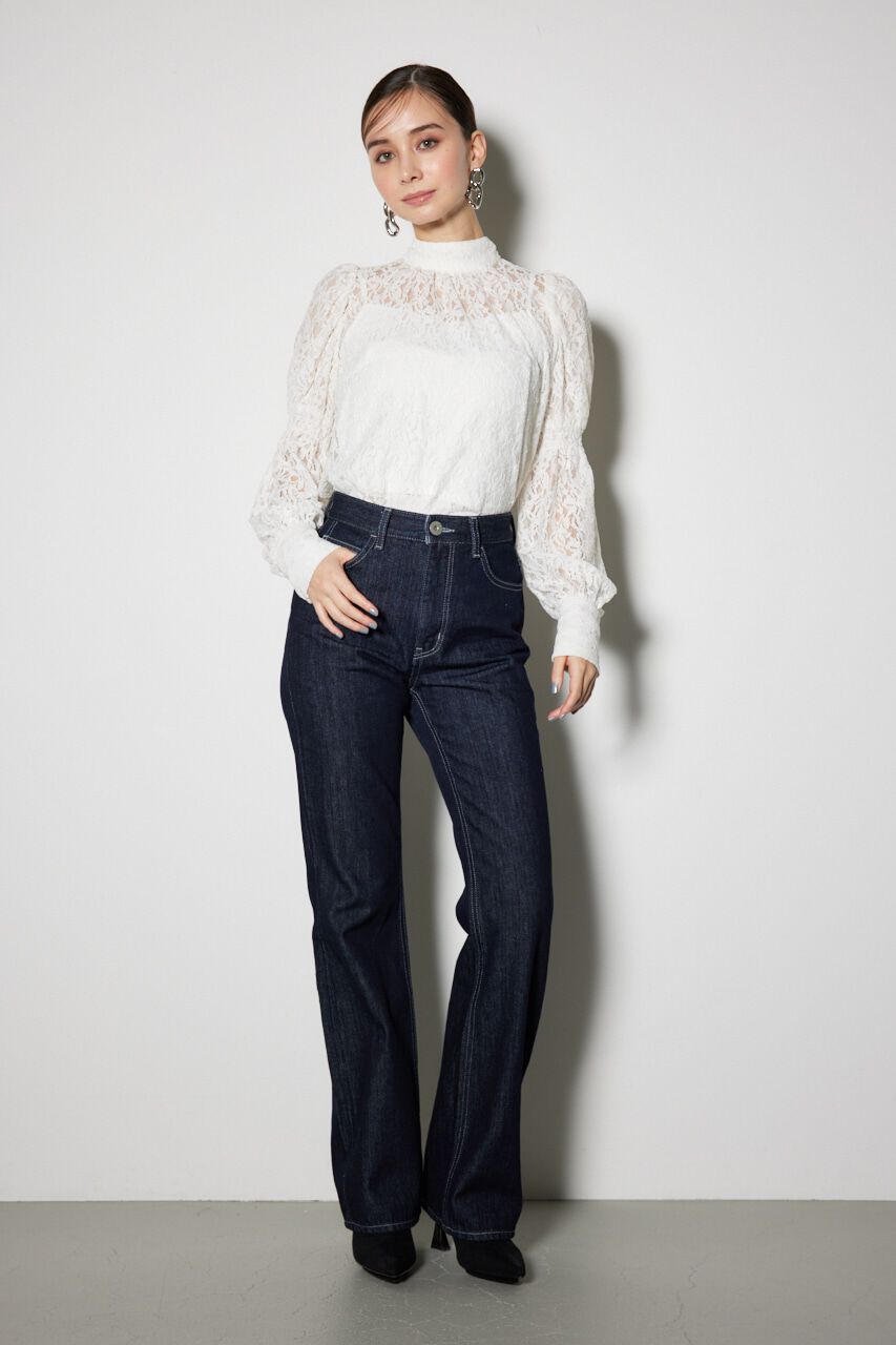 rienda「ShapelyMakeジャストウエストデニムパンツ」|デニム|