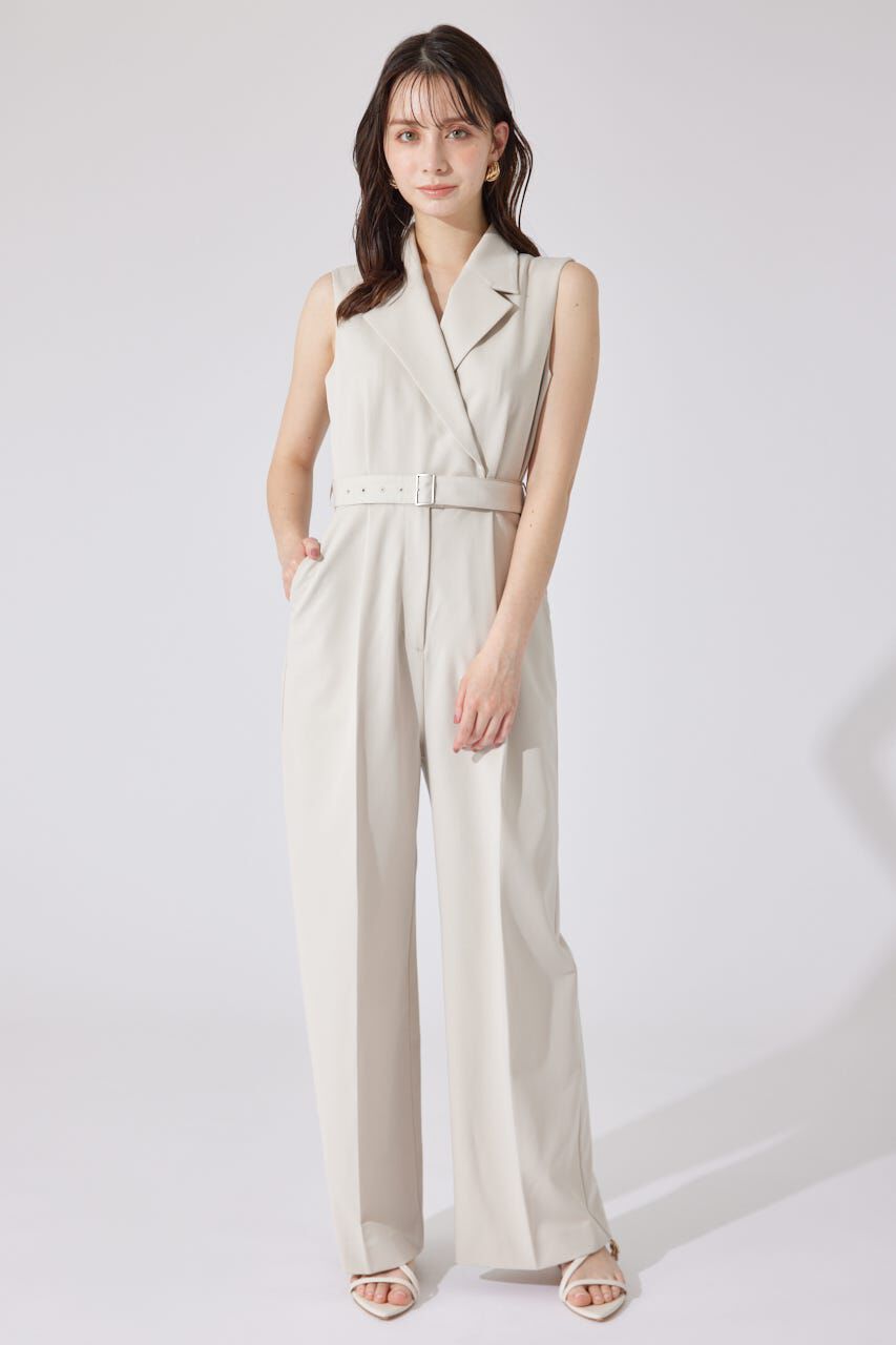 rienda「テーラードデザインノースリーブロンパース」|ワンピース|