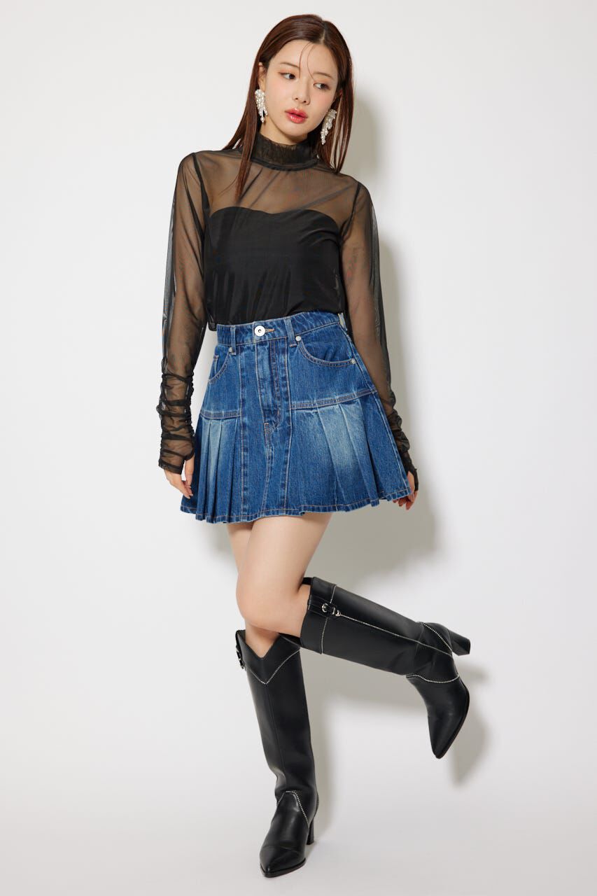 rienda「2WAYスリーブギャザーシアートップス」|Tシャツ・カットソー|