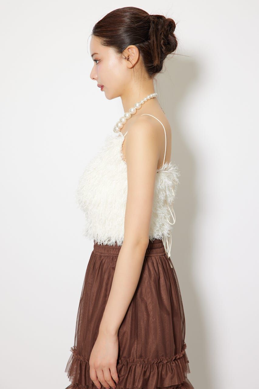 rienda「フェイクシアーフェザービスチェ」|キャミソール|