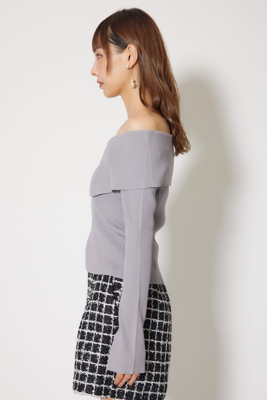 rienda「フロントZIPリブニットトップス」|ニット・セーター|