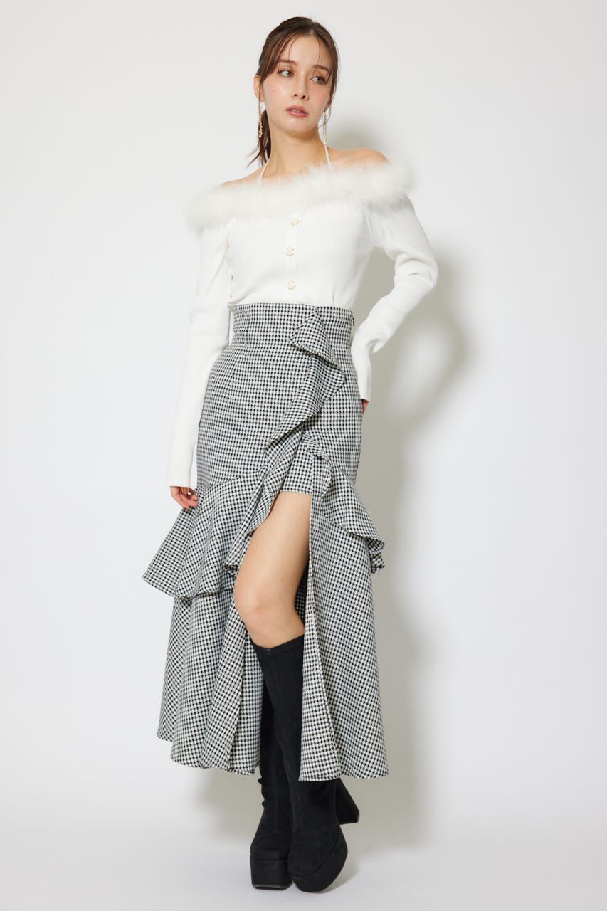 rienda「フリルスリットハイウエストスコートショートパンツ」|その他|