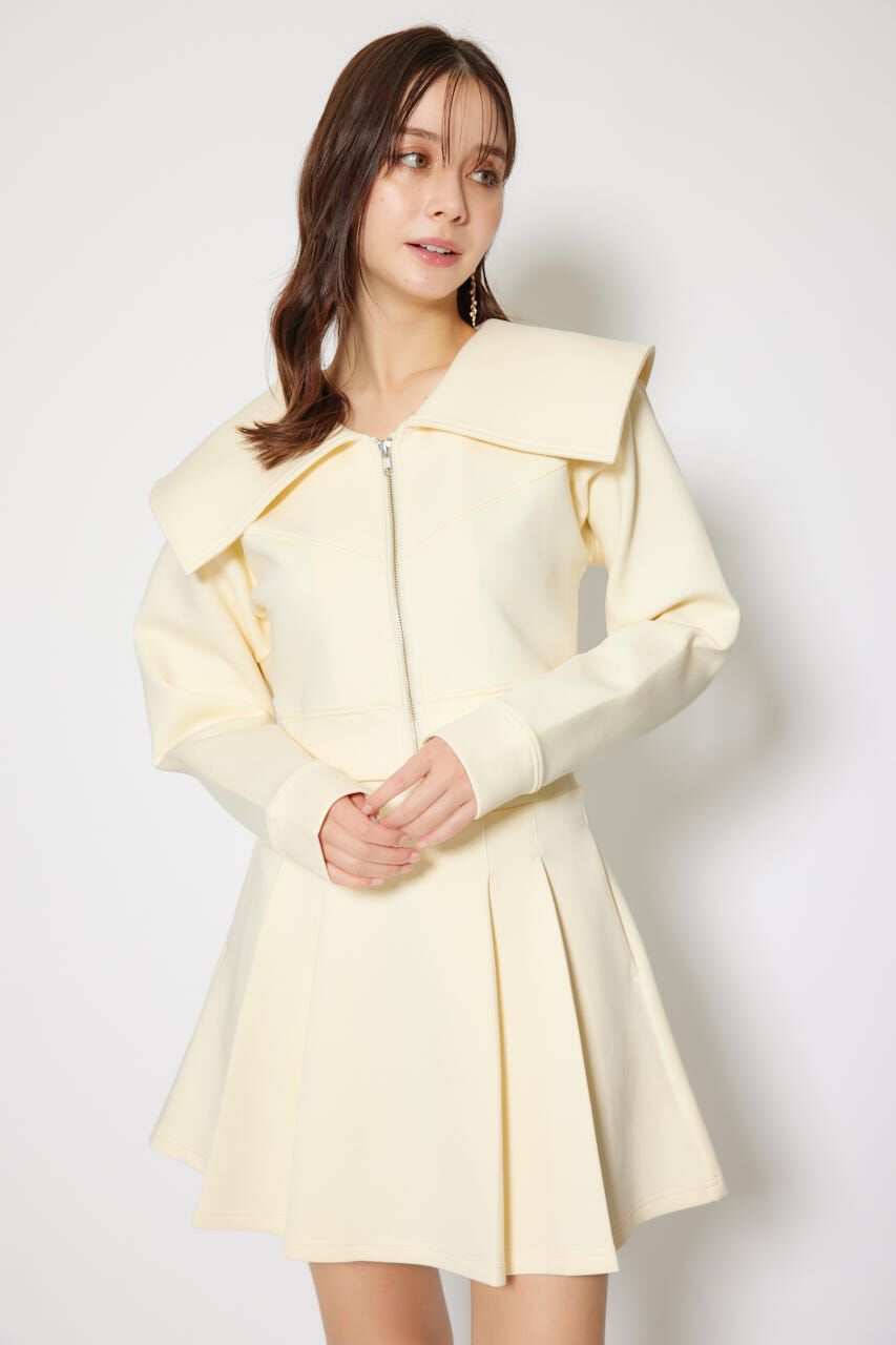 rienda「BIGカラーフロントZIPトップス」|Tシャツ・カットソー|