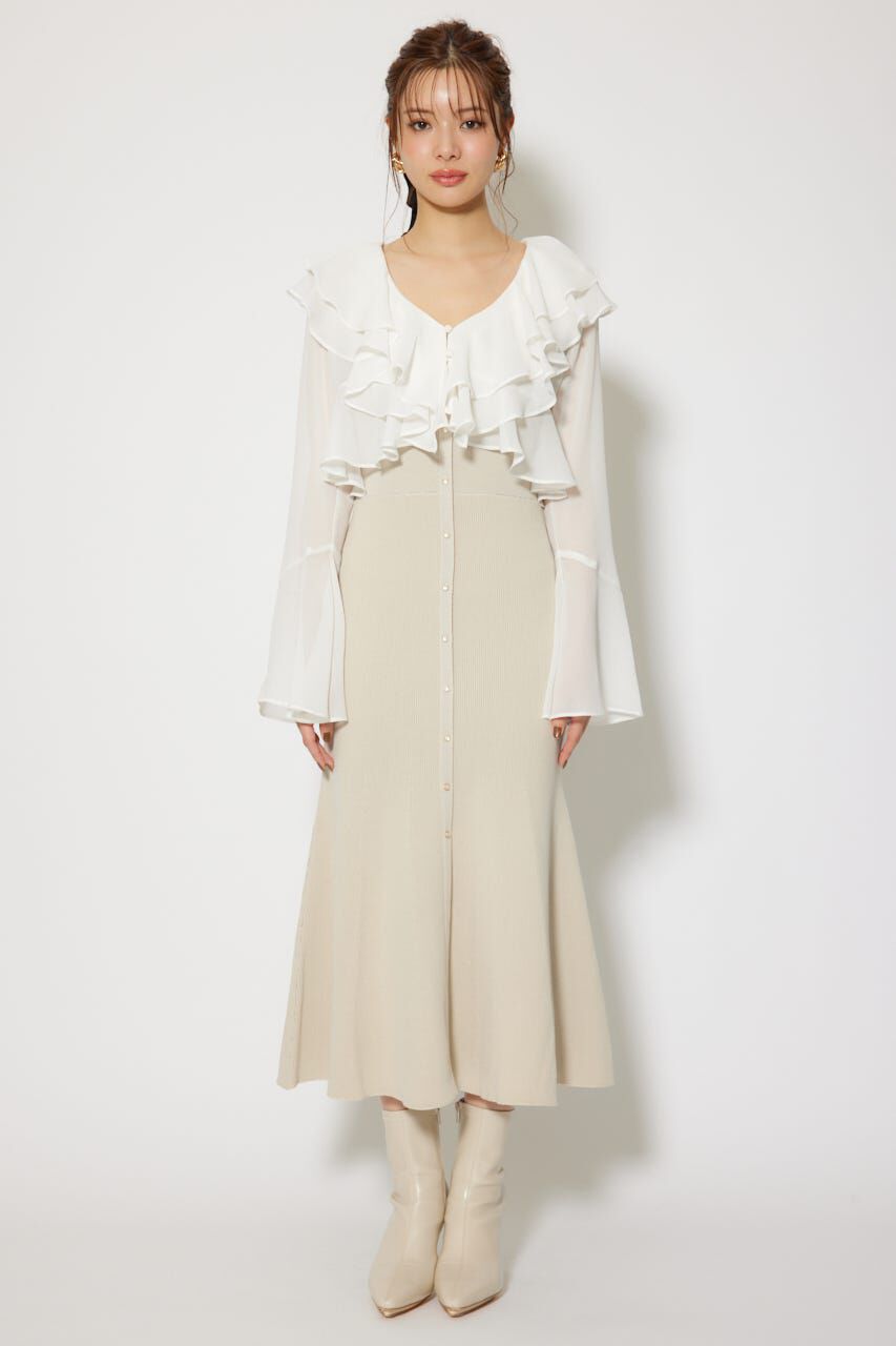 rienda「カーディガンセットニットマーメイドワンピース」|ワンピース|