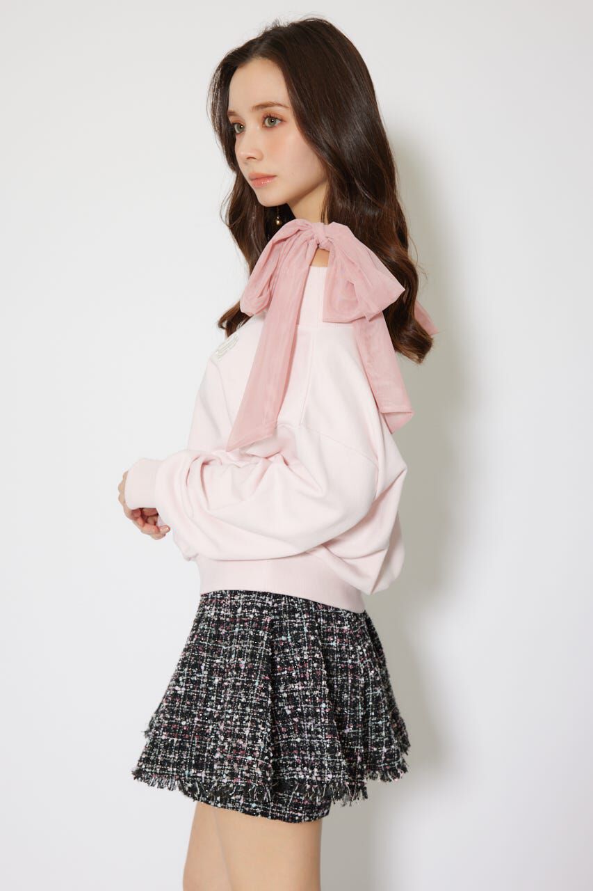 rienda「2WAYチュールオフショルスウェットトップス」|Tシャツ・カットソー|