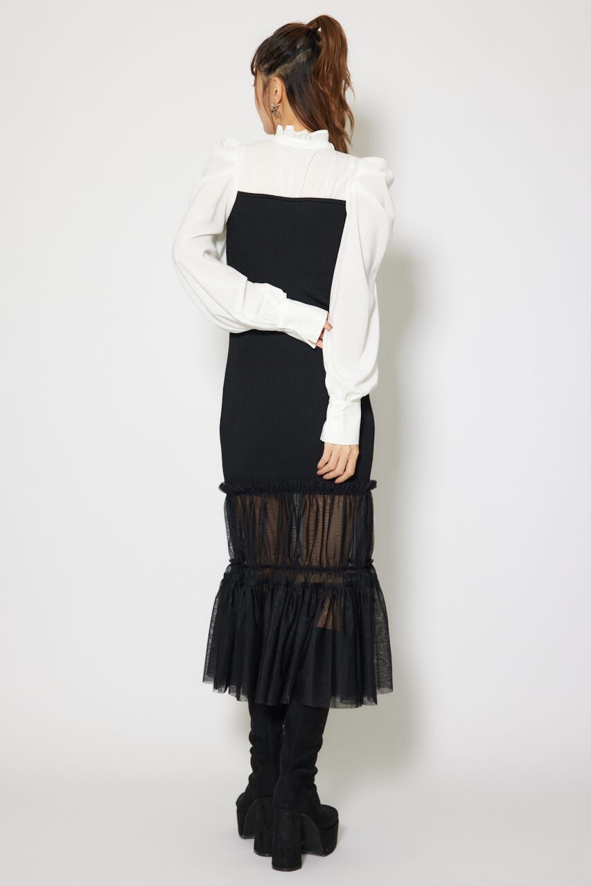 rienda「チュールドッキングニットマーメイドワンピース」|ワンピース|