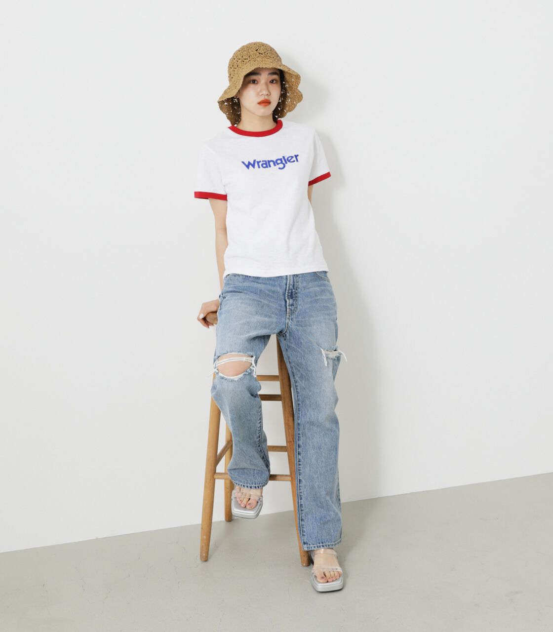 RODEO CROWNS「WranglerリンガーTシャツ」|Tシャツ・カットソー|WHT