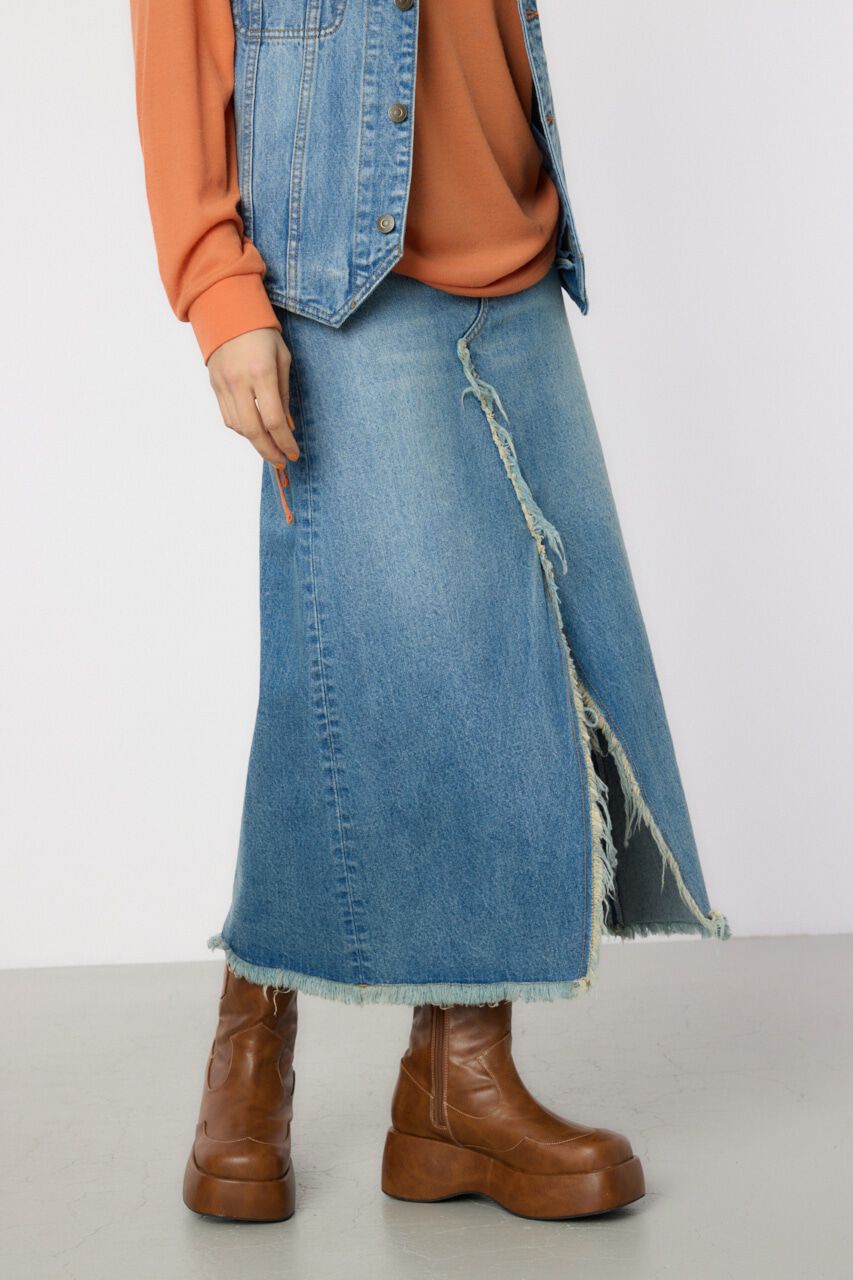 RODEO CROWNS「スリットデニムマキシスカート」|スカート|
