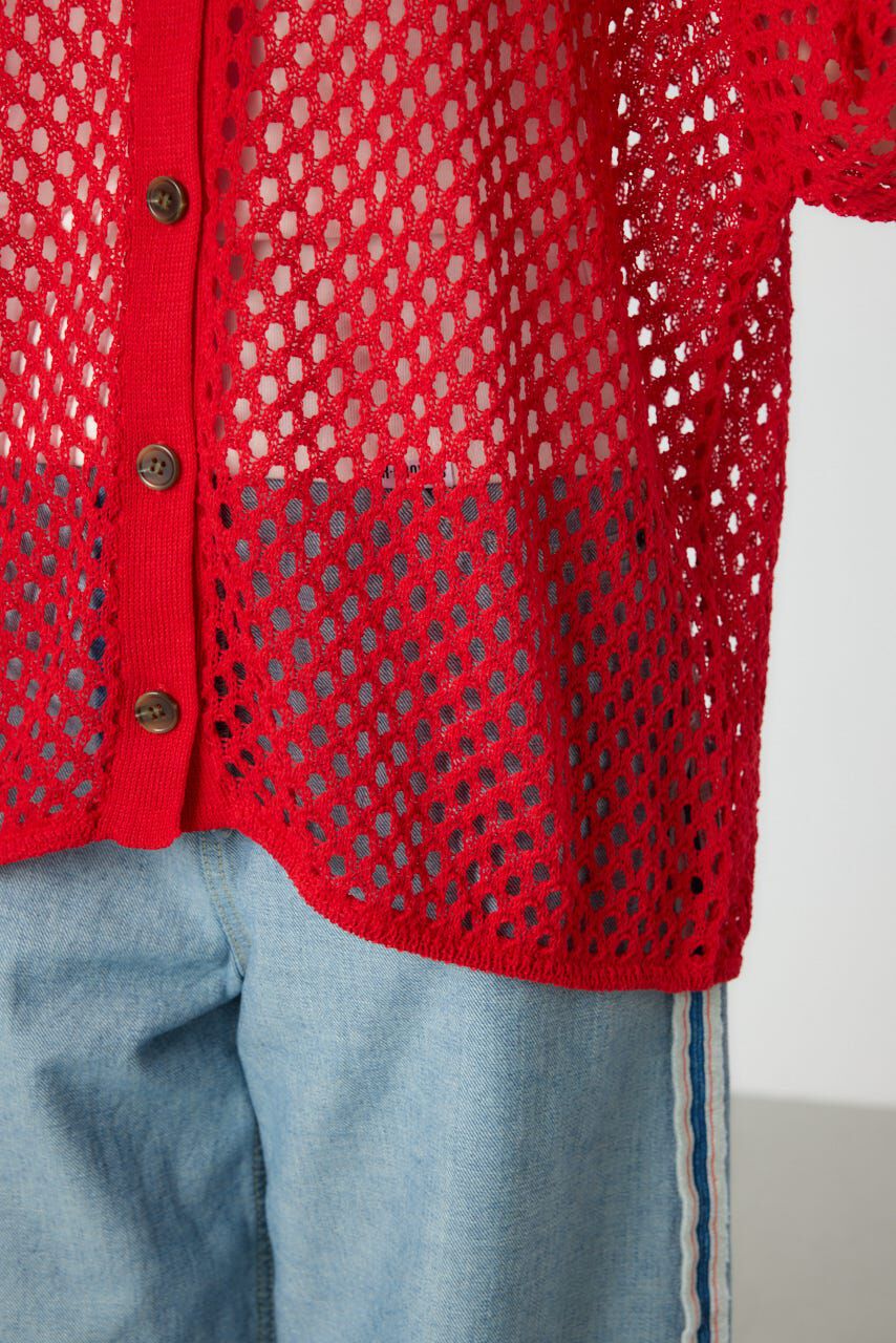 RODEO CROWNS「襟付きメッシュニットカーディガン」|ニット・セーター|