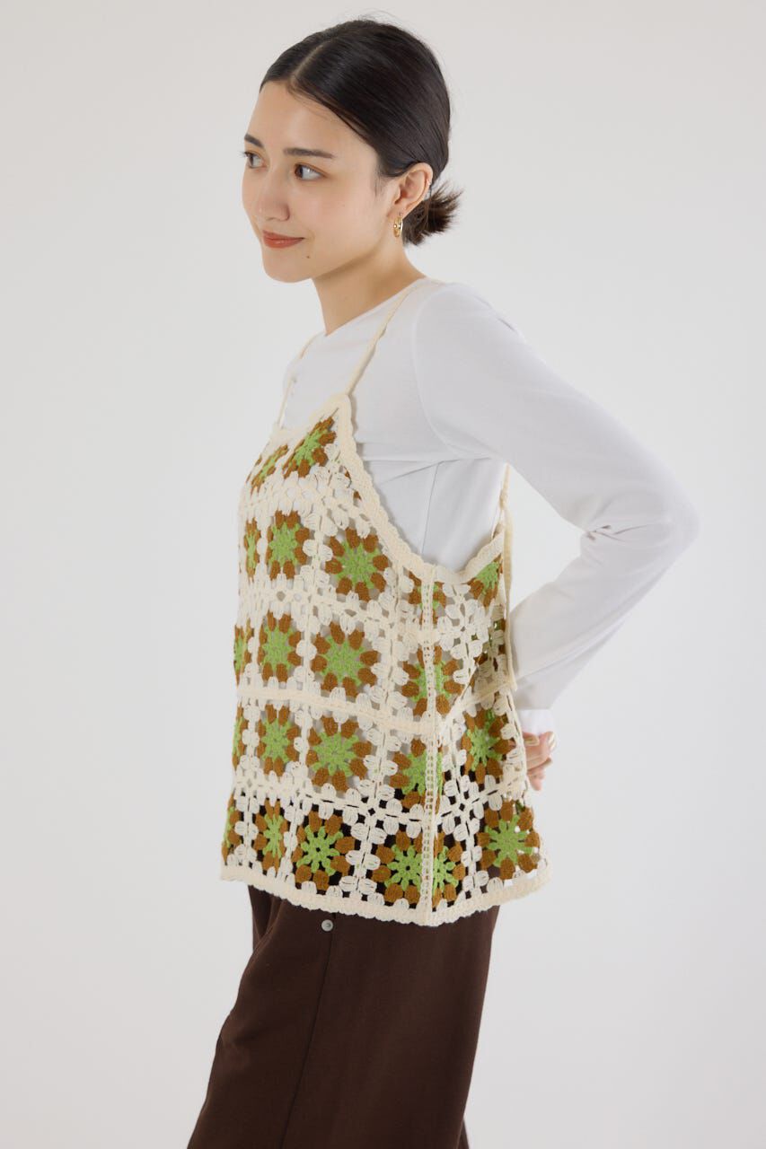 RODEO CROWNS「FLOWERクロシェキャミソール」|キャミソール|