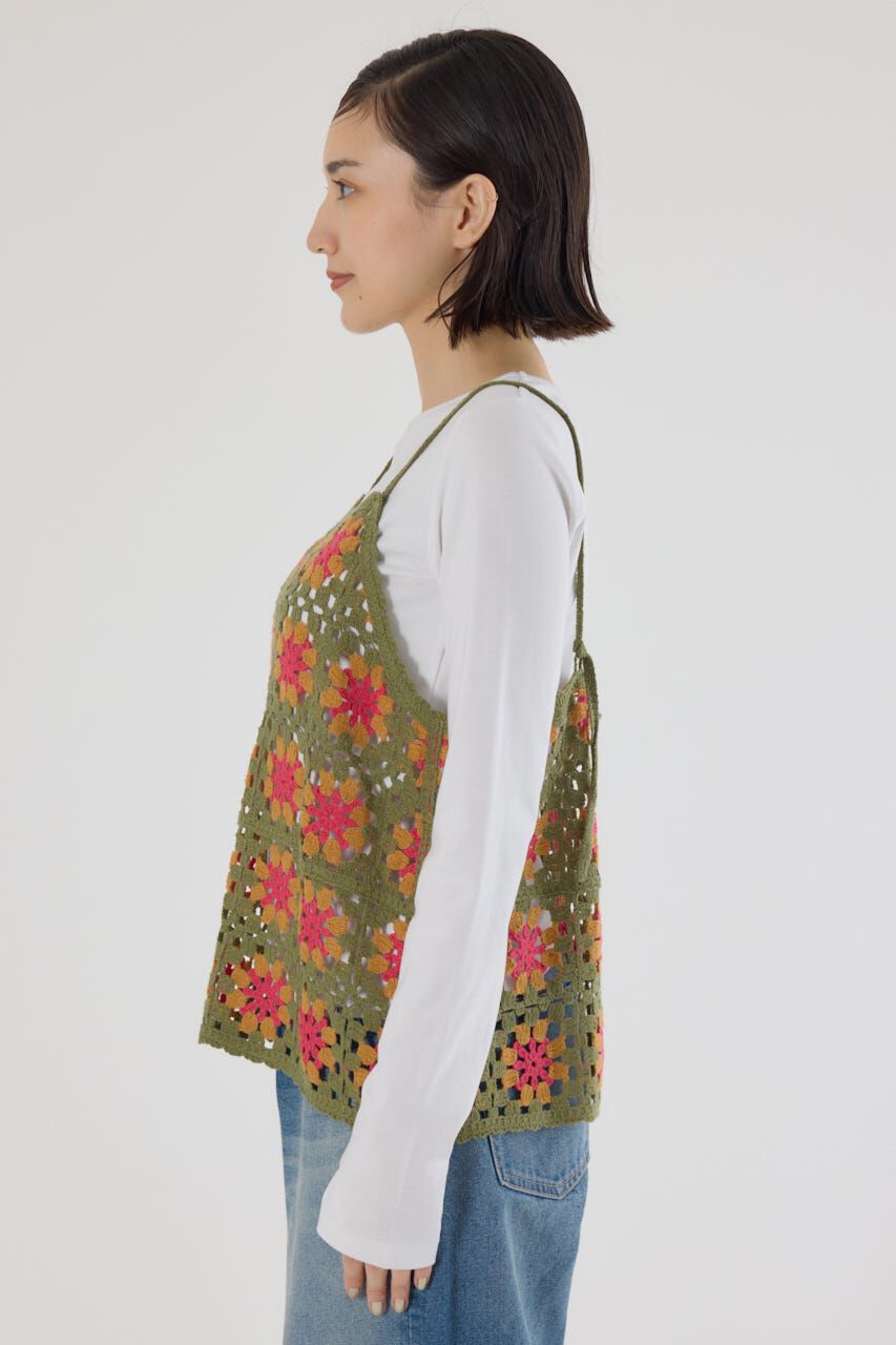 RODEO CROWNS「FLOWERクロシェキャミソール」|キャミソール|