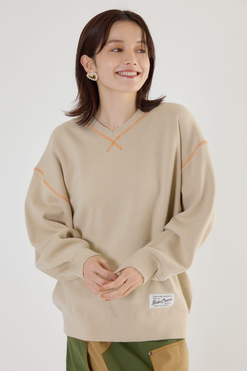 RODEO CROWNS「スウェットライク Vネックトップス」|ニット・セーター|IVOY3