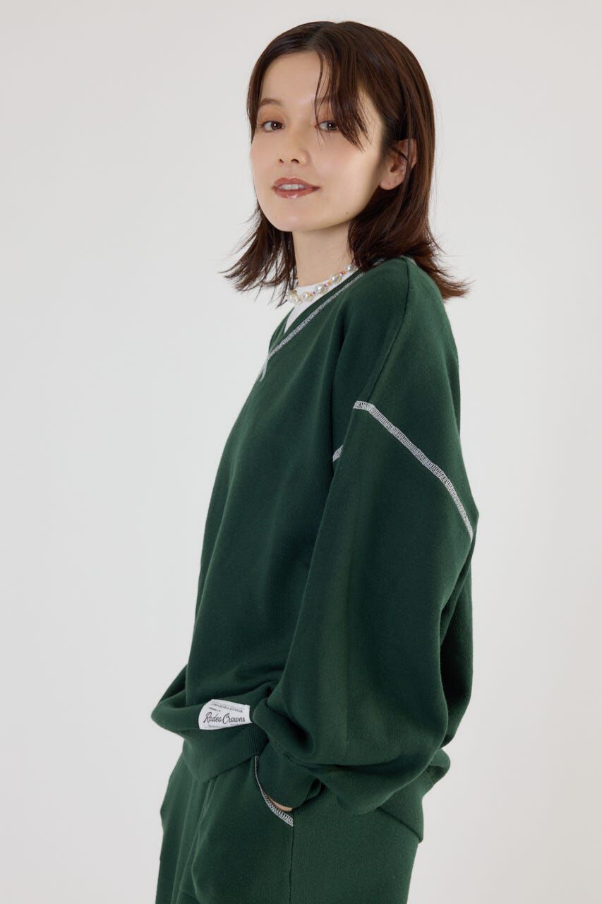 RODEO CROWNS「スウェットライク Vネックトップス」|ニット・セーター|