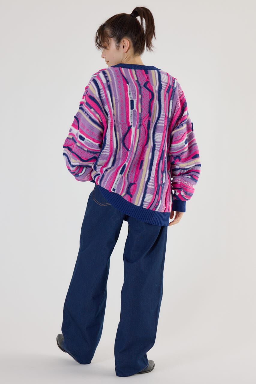 RODEO CROWNS「3Dマルチカラーニットカーディガン」|カーディガン|