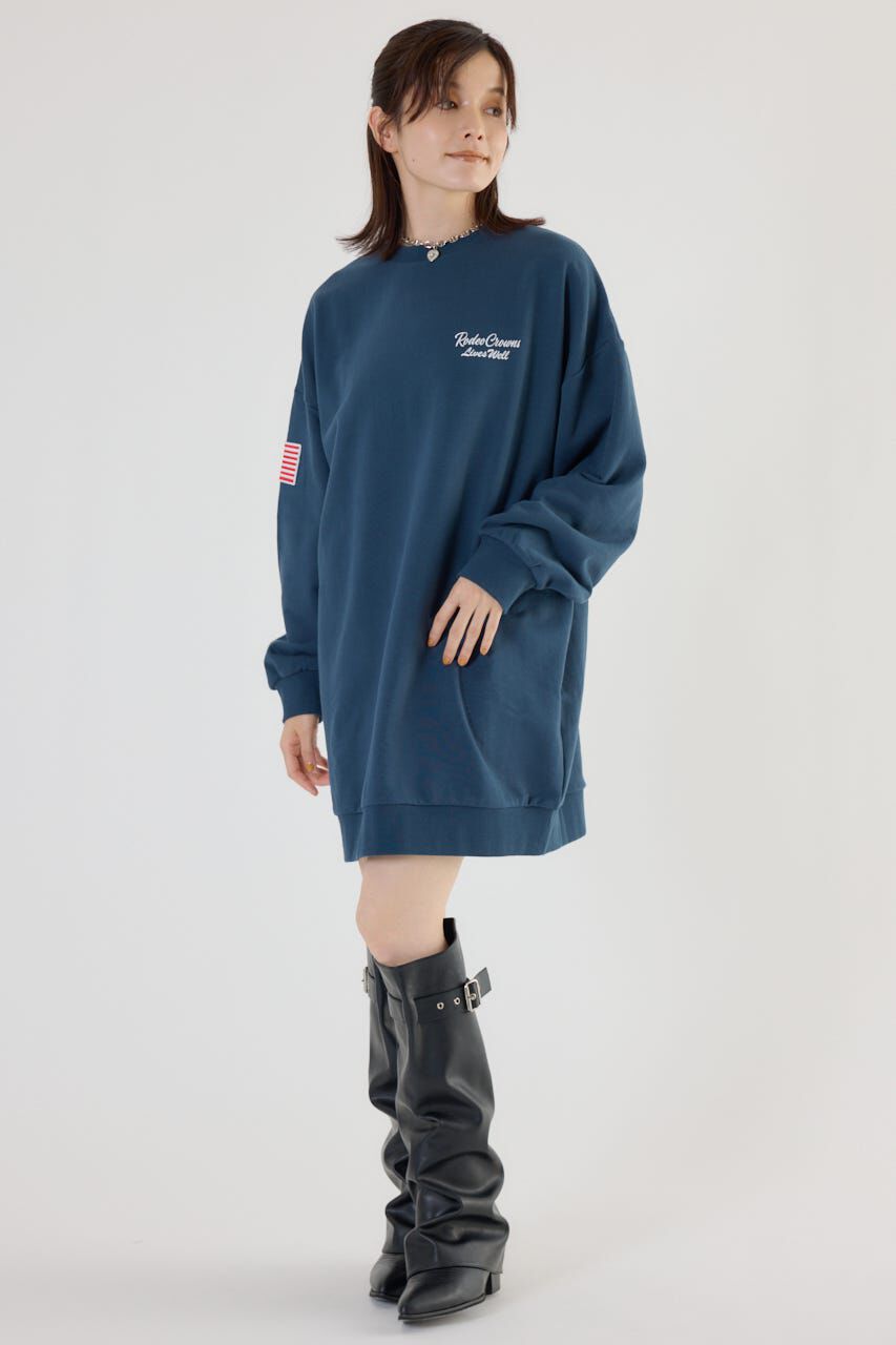 RODEO CROWNS「バンダナパッチスウェットワンピース」|ワンピース|NVY
