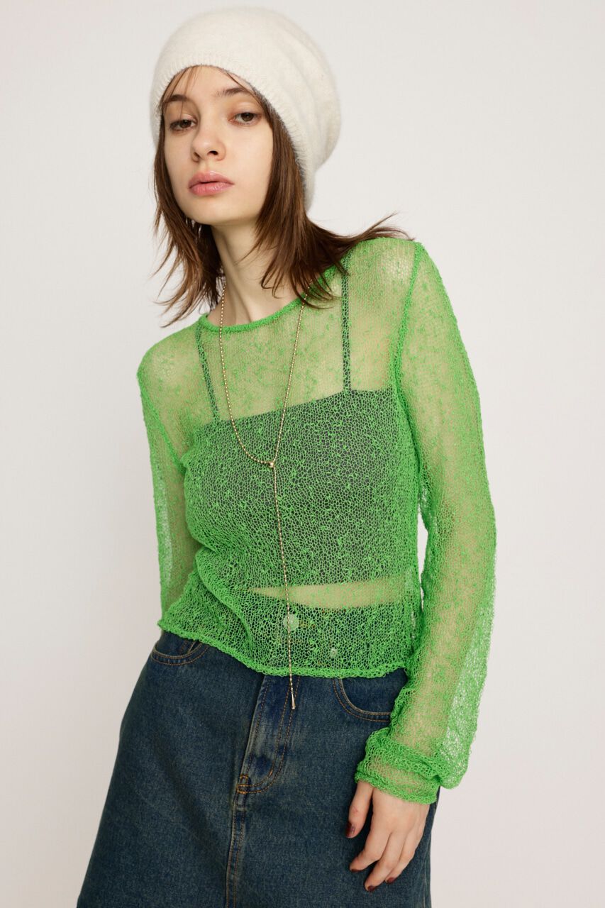 SLY「NEP SHEER KNIT トップス」|ニット・セーター|LIME