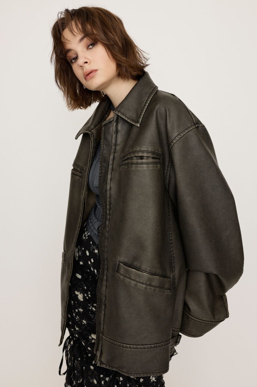 SLY「VINTAGE BOXY F／LEATHER ジャケット」|その他|