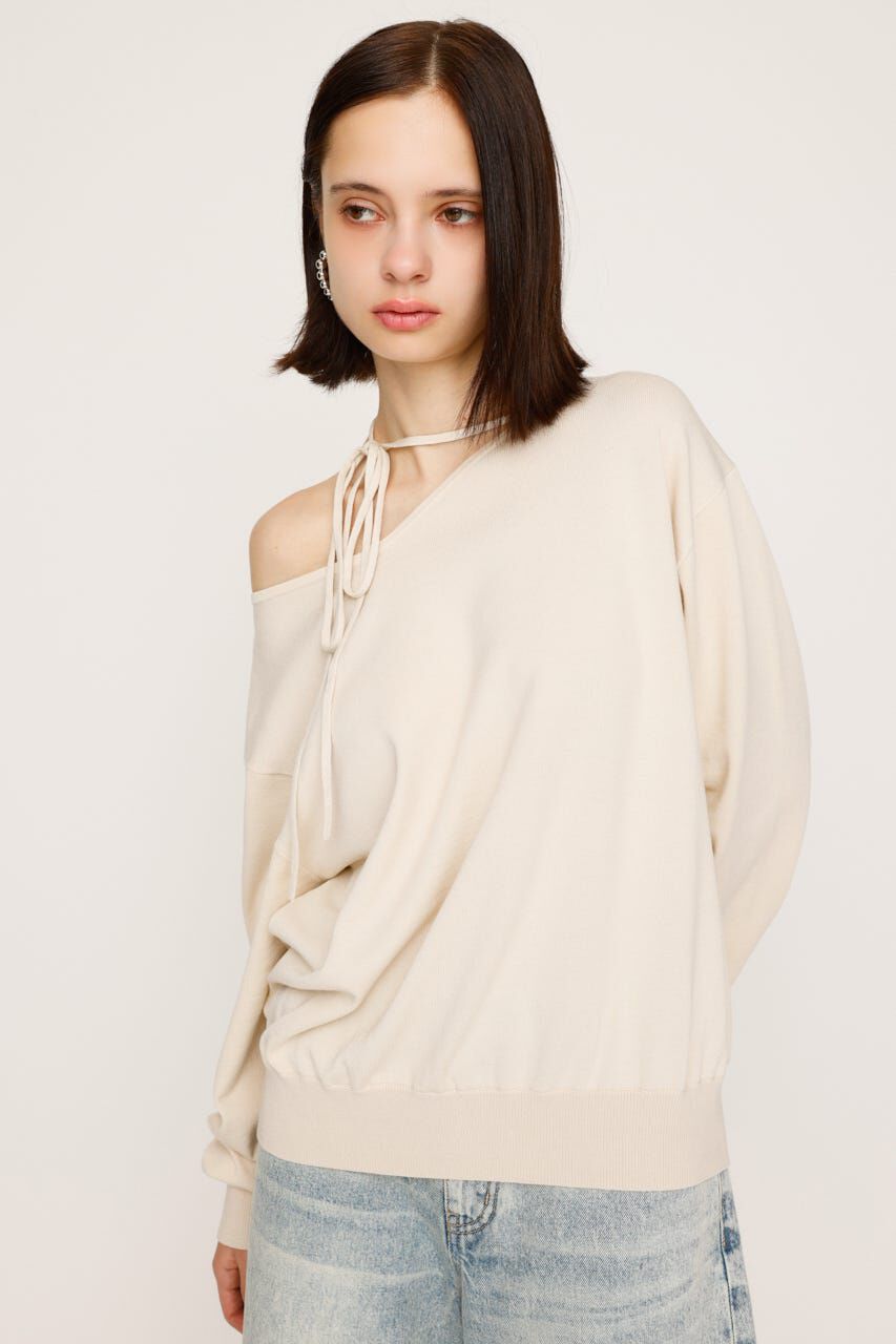 SLY「ASYMMETRY NECK LOOSE トップス」|ニット・セーター|IVOY3