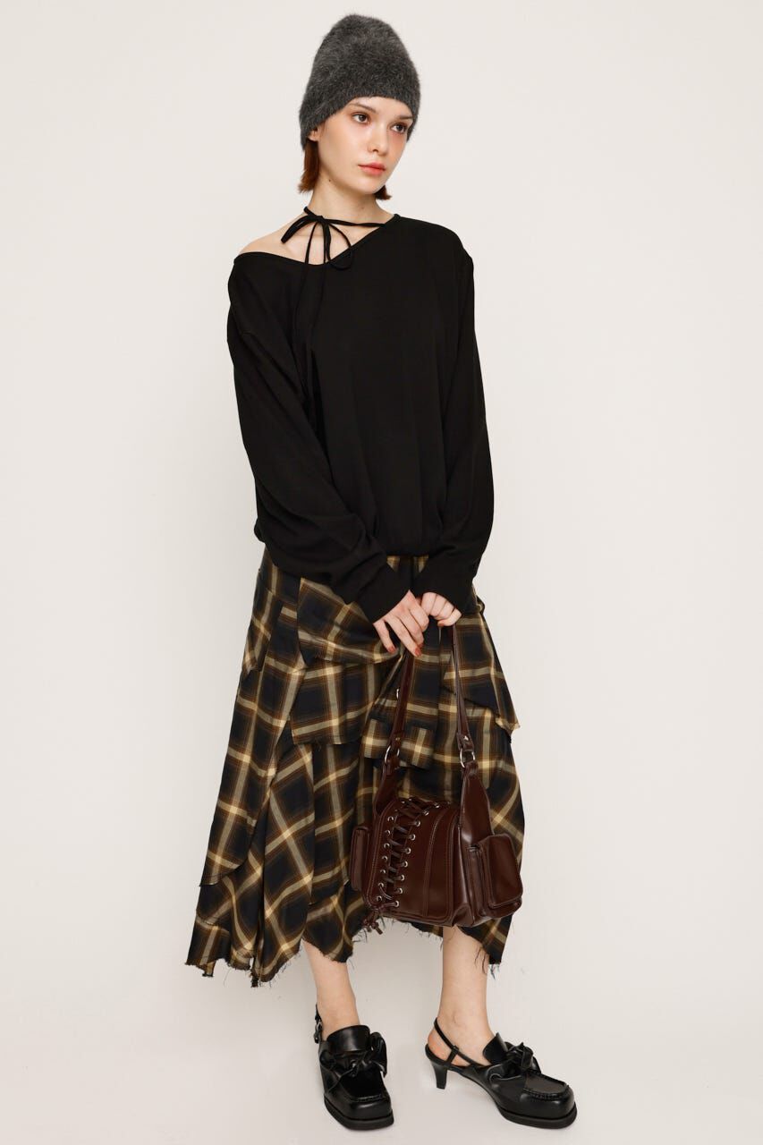 SLY「ASYMMETRY NECK LOOSE トップス」|ニット・セーター|