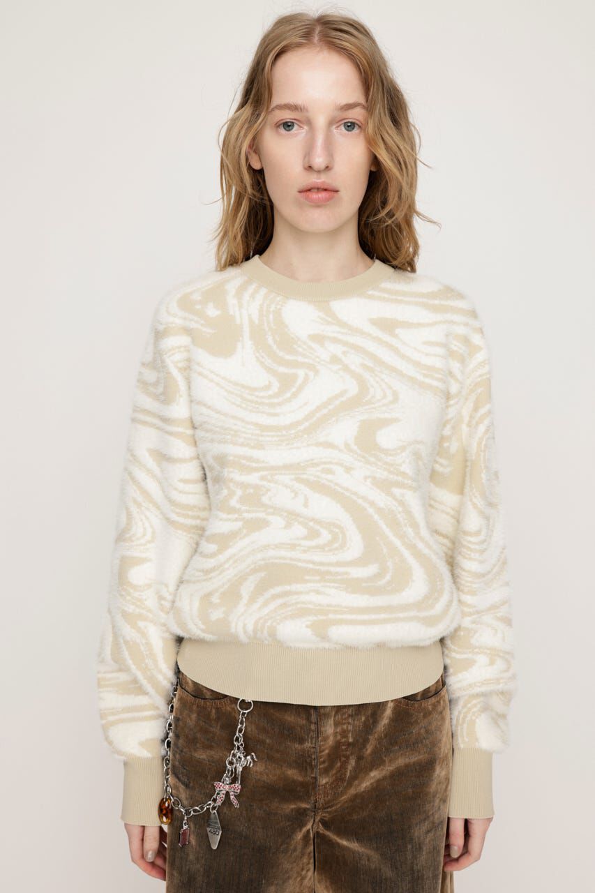 SLY「MIX SHAGGY MARBLE トップス」|ニット・セーター|