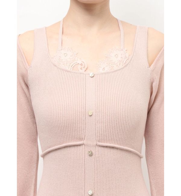 RESEXXY「レースレイヤードリブニットワンピース」|ワンピース|