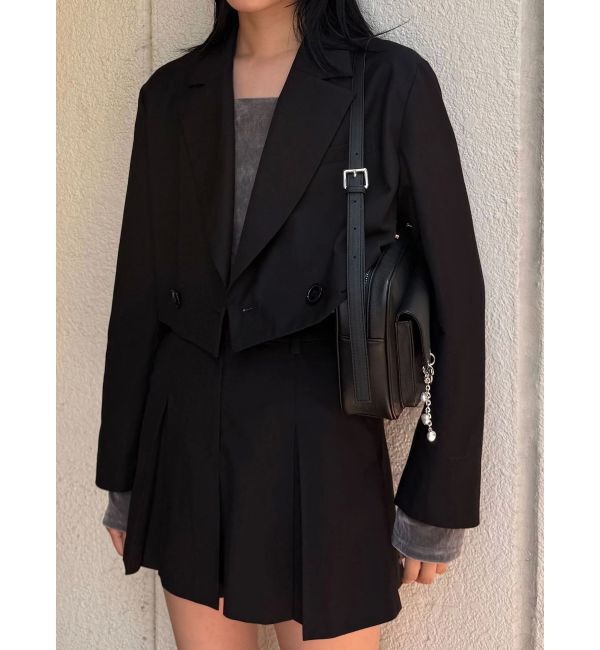 EMODA「テーラードショートジャケット」|テーラードジャケット|ブラック