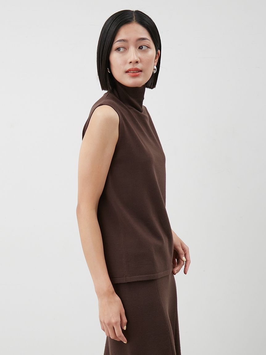 Mila Owen「【セットアイテム】ハイネックノースリニットナロースカートSET」|ワンピース|