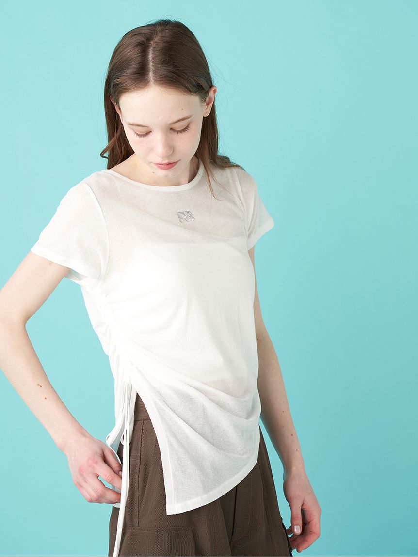 FURFUR「【WEB限定カラー】クリスタルロゴアシンメトリーTシャツ」|Tシャツ・カットソー|