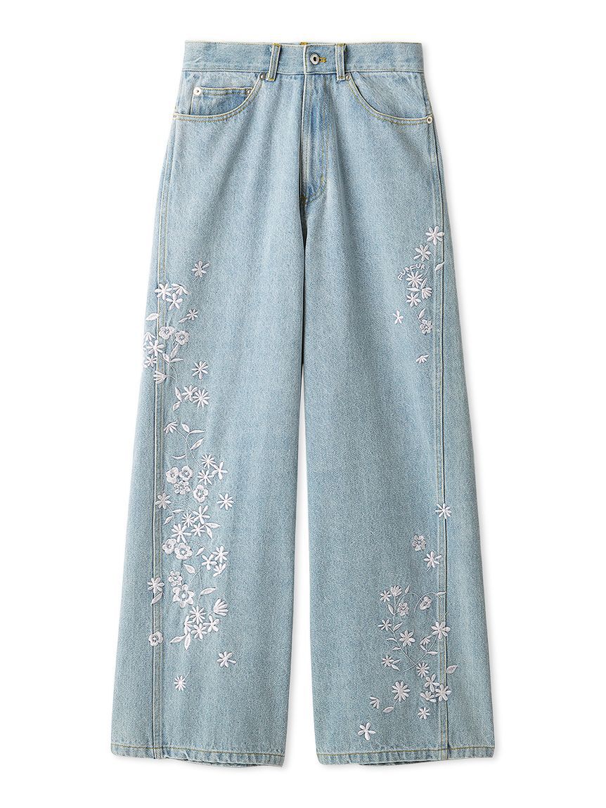 FURFUR「フラワー刺繍デニムパンツ」|デニム|