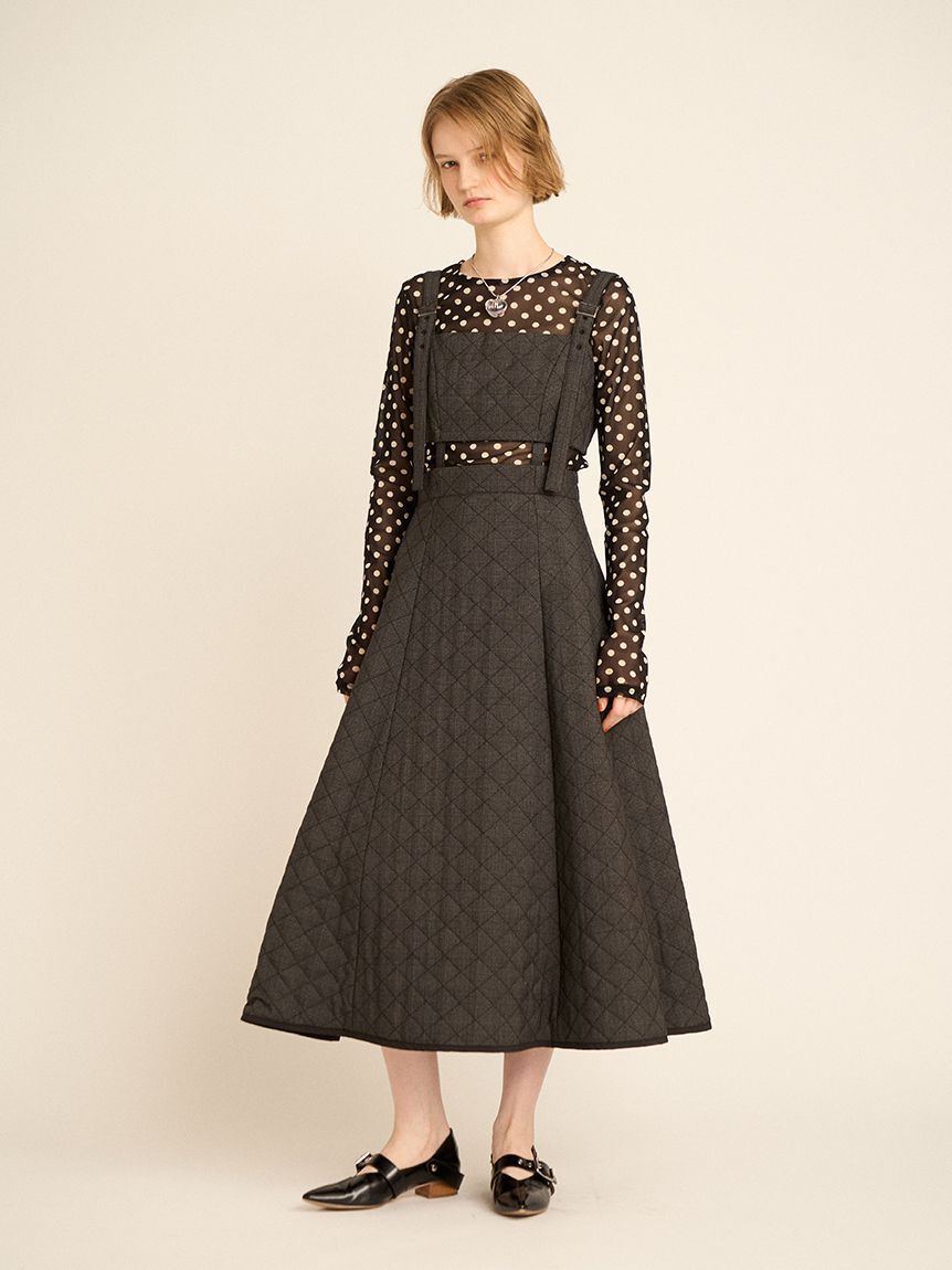 FURFUR「キルティング2WAYジャンパースカート」|ワンピース|