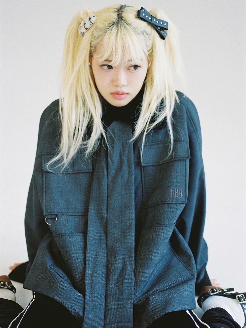 FURFUR「【限定カラー】ツイードロゴヘアピン」|ヘアバンド|