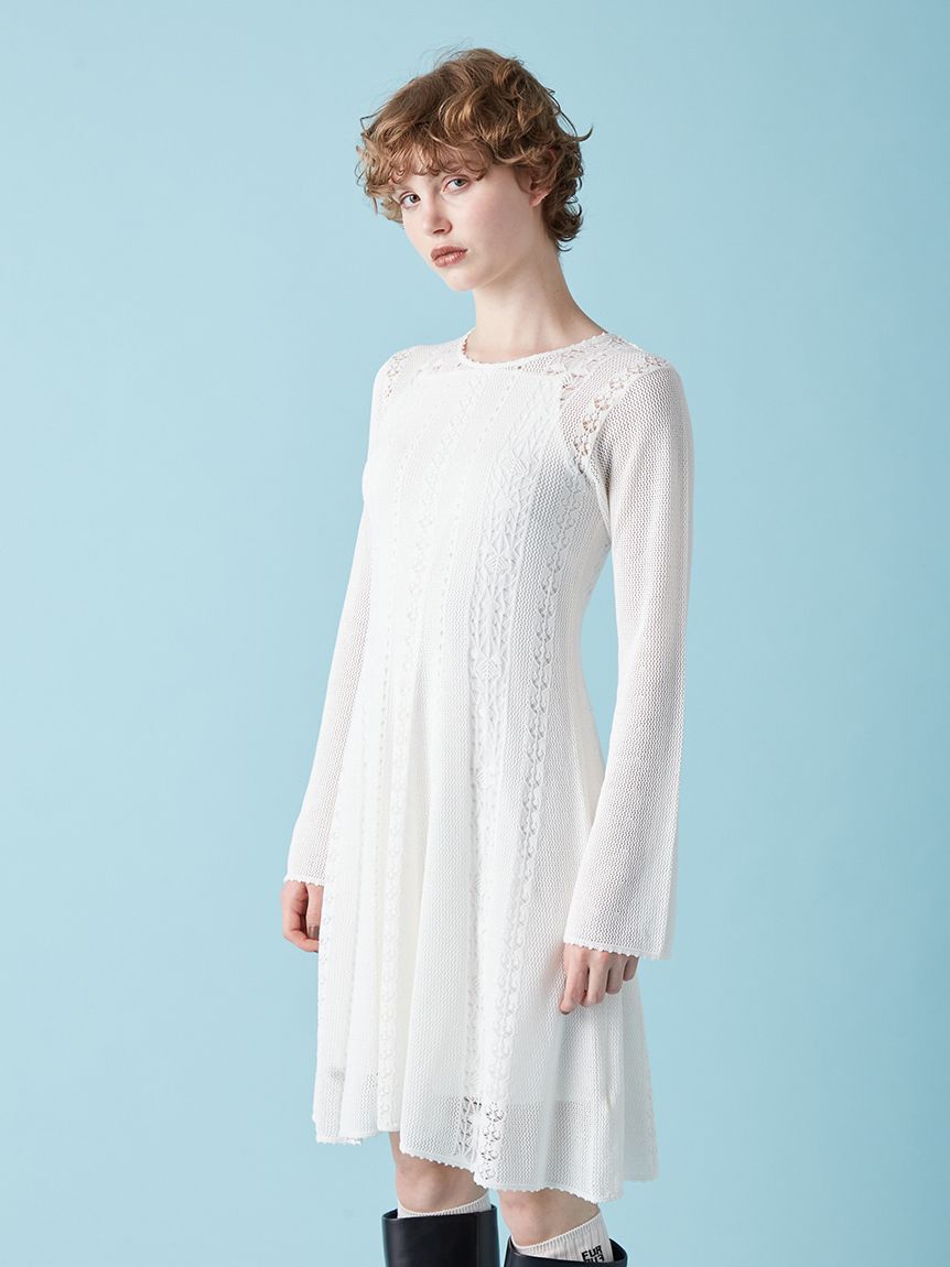 FURFUR「透かし編みニットワンピース」|ワンピース|