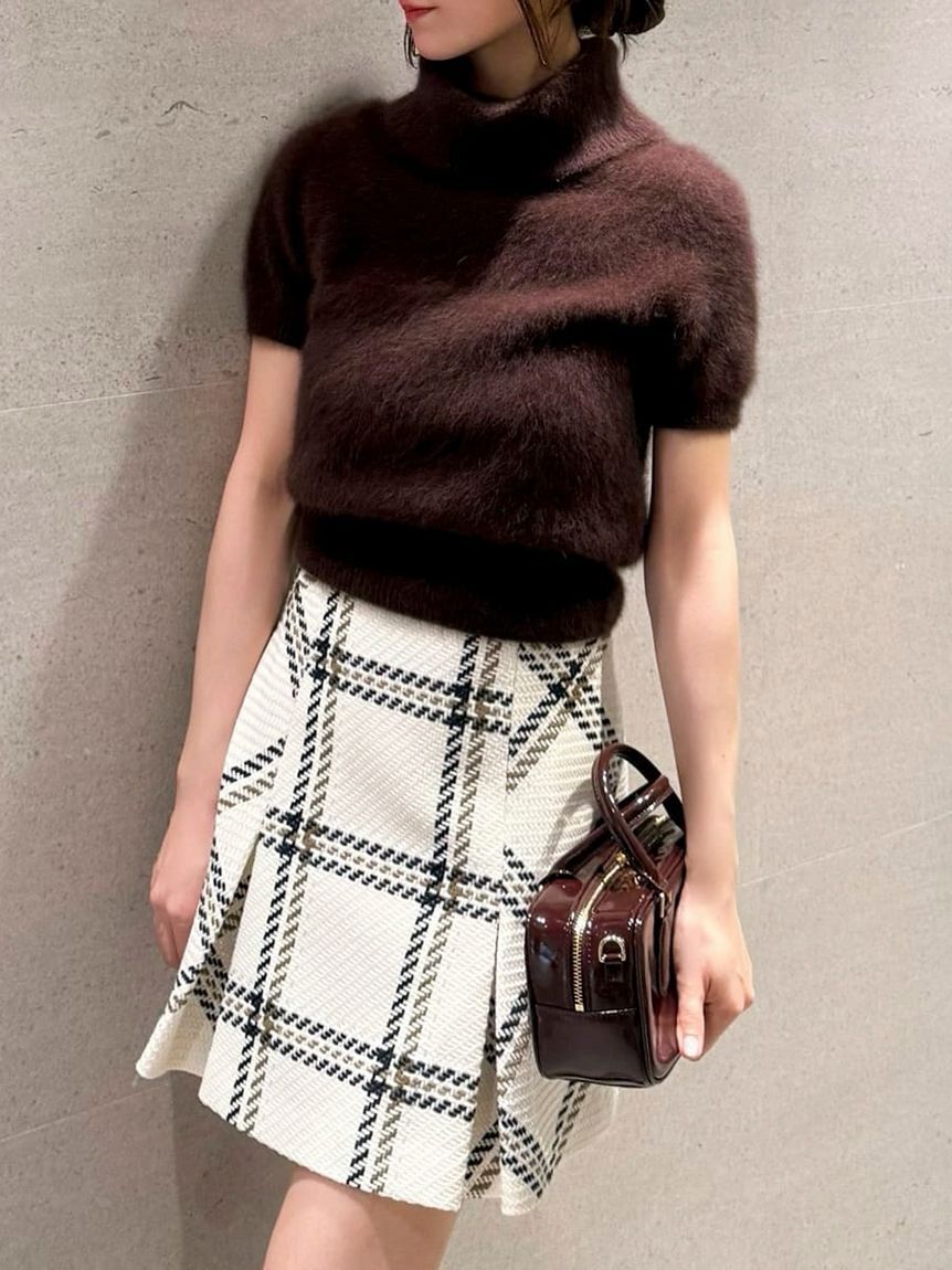 SNIDEL「Sustainableロービングチェックミニスカート」|スカート|