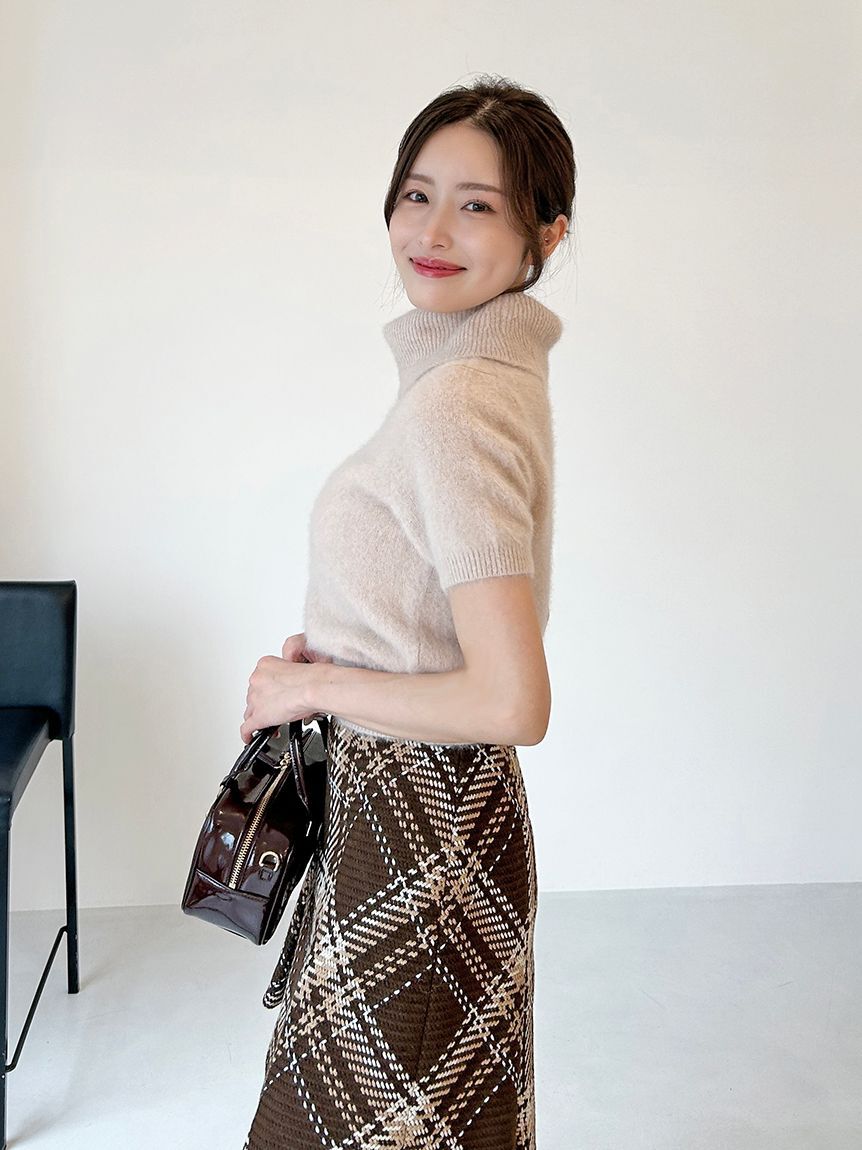 SNIDEL「Sustainableロービングチェックミニスカート」|スカート|