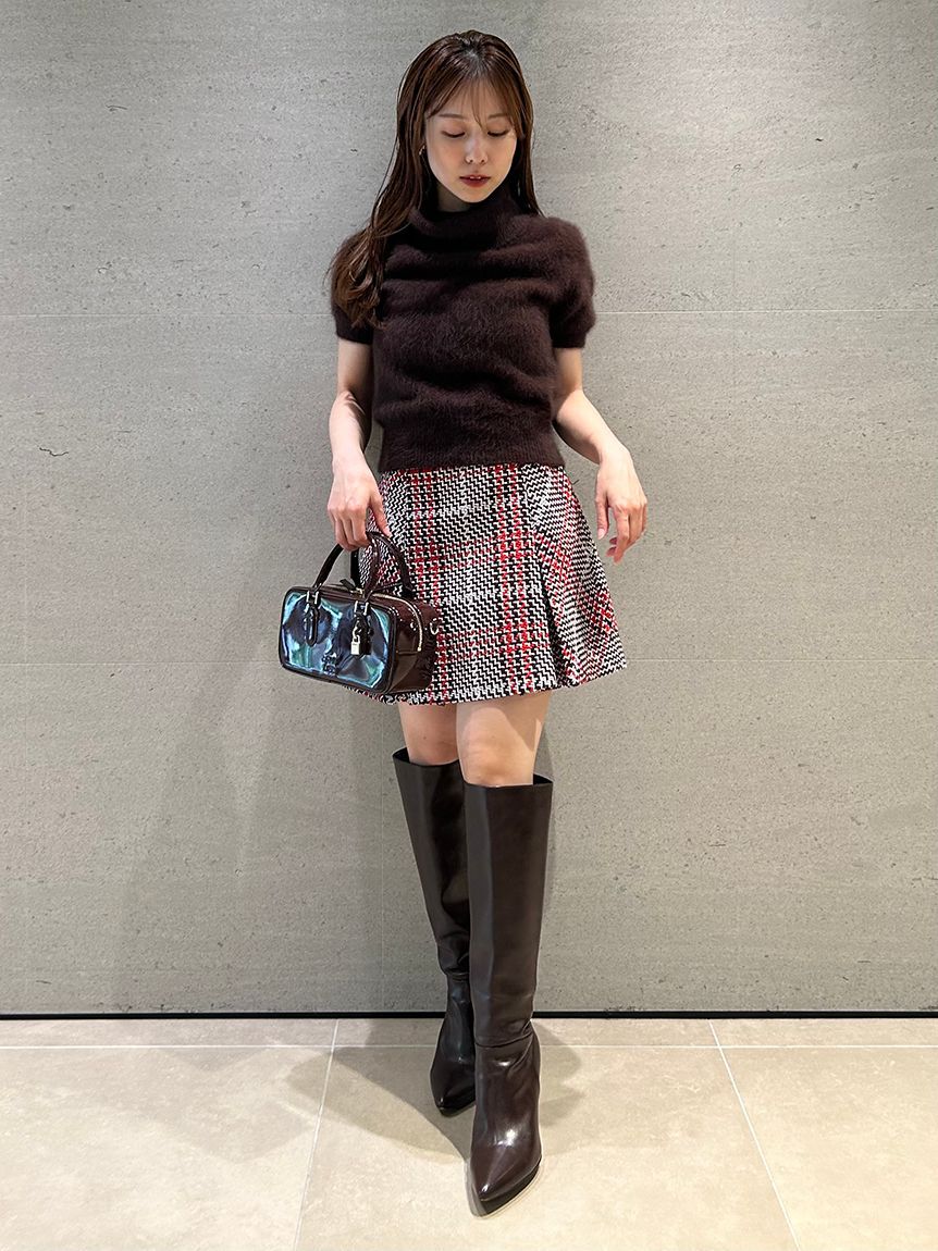 SNIDEL「Sustainableロービングチェックミニスカート」|スカート|