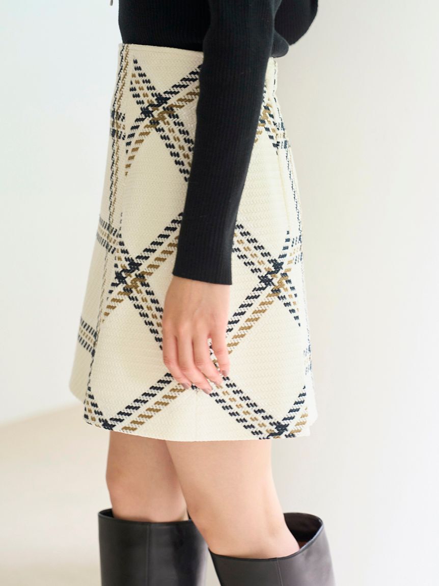 SNIDEL「Sustainableロービングチェックミニスカート」|スカート|