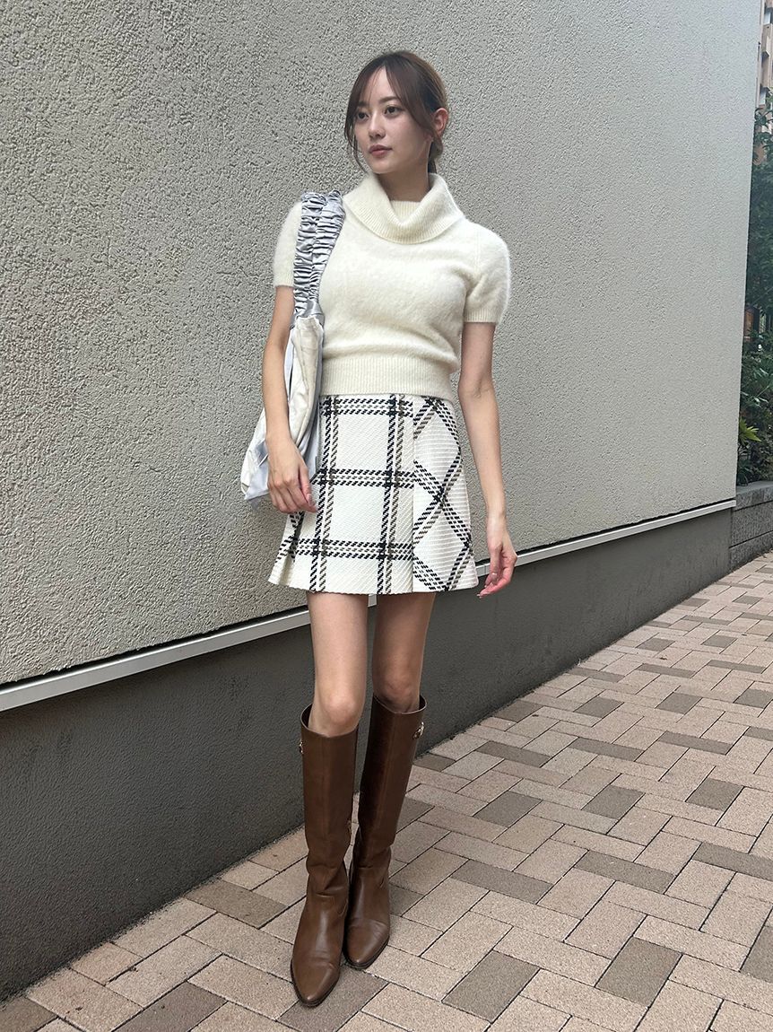 SNIDEL「Sustainableロービングチェックミニスカート」|スカート|
