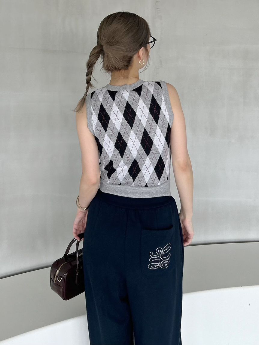 SNIDEL「アーガイルニットジレプルオーバー」|ニット・セーター|