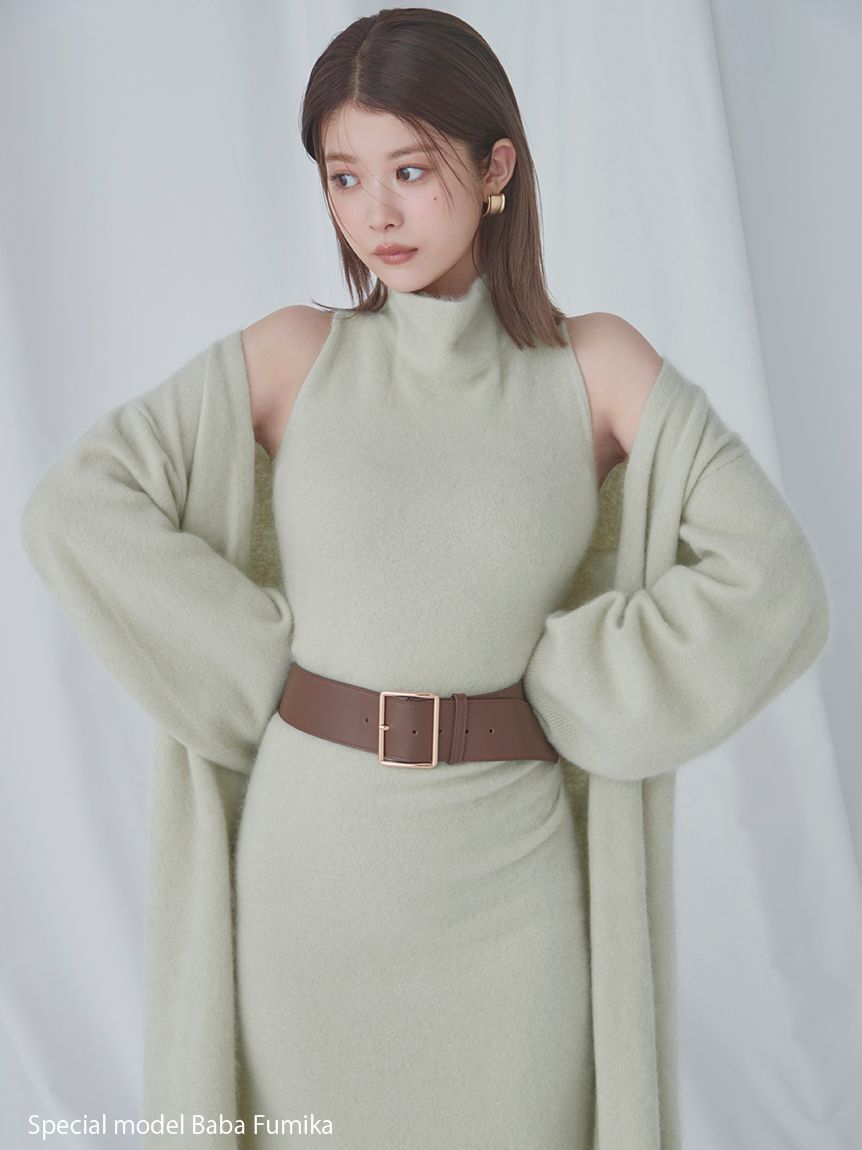 SNIDEL「【HIGH QUALITY】メリノウールニットロングコート」|チェスターコート|