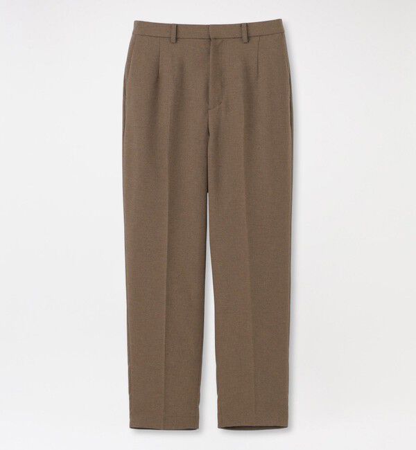  「フロントダーツテーパードパンツ」|スラックス|ブラウン