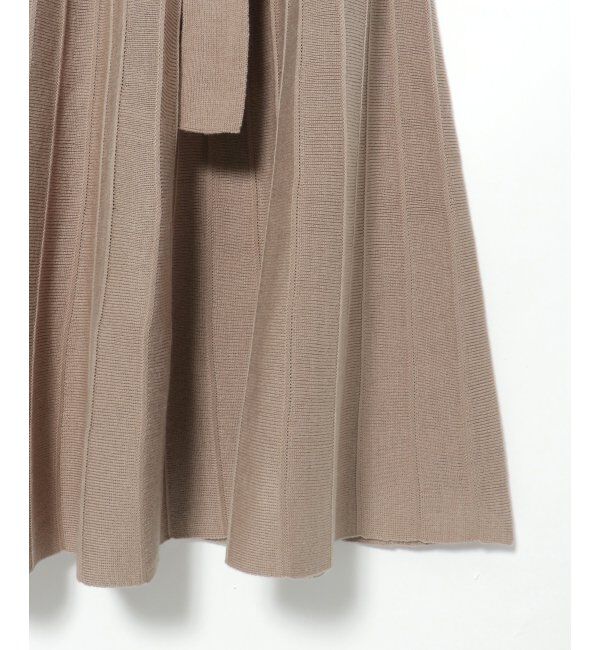 IKKA LOUNGE「フィット＆フレアニットプリーツワンピース」|その他|