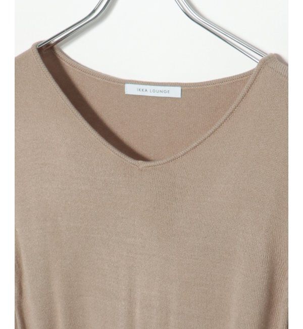 IKKA LOUNGE「フィット＆フレアニットプリーツワンピース」|その他|