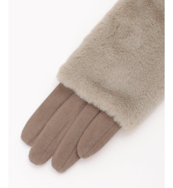 ikka「3WAYエコファー&フェイクスエードグローブ」|手袋|