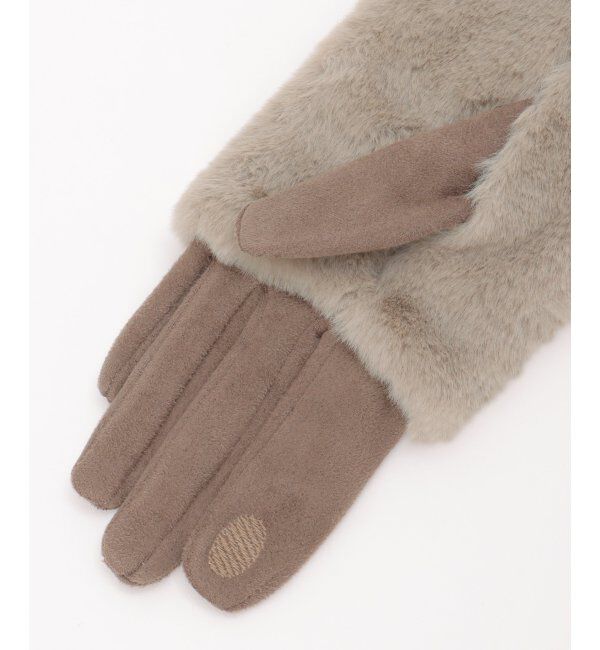 ikka「3WAYエコファー&フェイクスエードグローブ」|手袋|